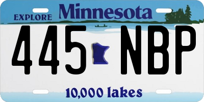 MN license plate 445NBP