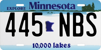 MN license plate 445NBS