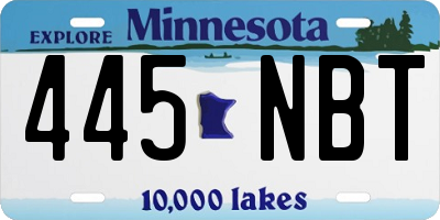 MN license plate 445NBT