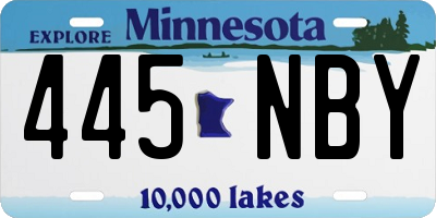 MN license plate 445NBY