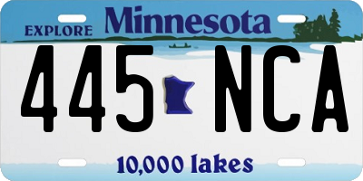 MN license plate 445NCA