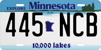 MN license plate 445NCB