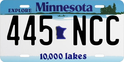 MN license plate 445NCC