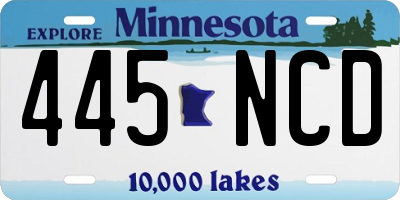 MN license plate 445NCD