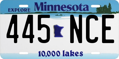 MN license plate 445NCE