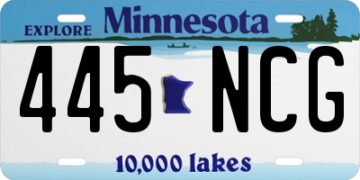 MN license plate 445NCG