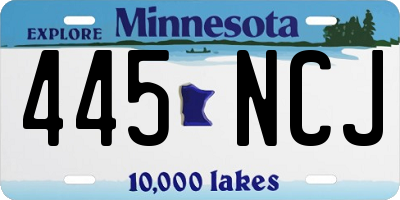 MN license plate 445NCJ