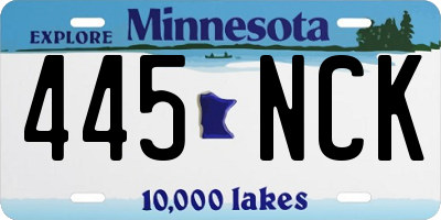 MN license plate 445NCK
