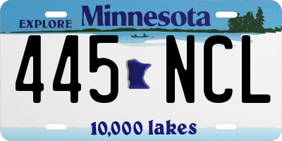 MN license plate 445NCL
