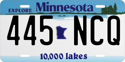 MN license plate 445NCQ