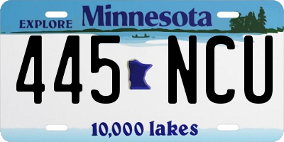 MN license plate 445NCU