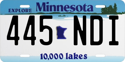 MN license plate 445NDI