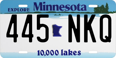 MN license plate 445NKQ