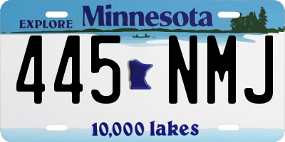 MN license plate 445NMJ