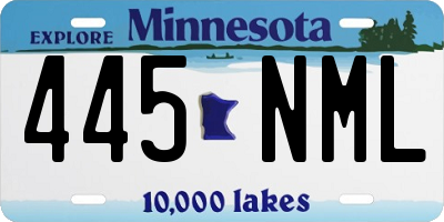 MN license plate 445NML