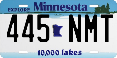 MN license plate 445NMT