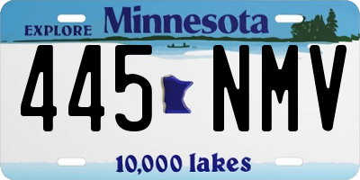 MN license plate 445NMV