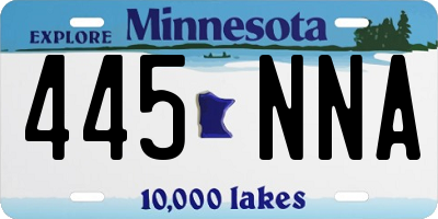 MN license plate 445NNA