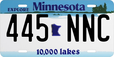 MN license plate 445NNC