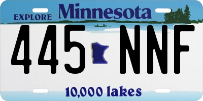 MN license plate 445NNF