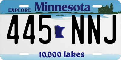 MN license plate 445NNJ