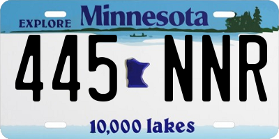 MN license plate 445NNR