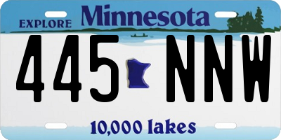 MN license plate 445NNW