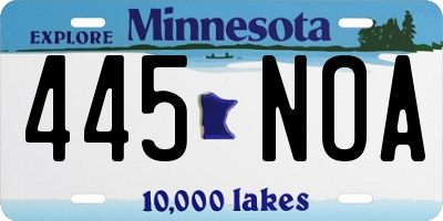 MN license plate 445NOA