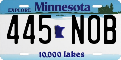 MN license plate 445NOB