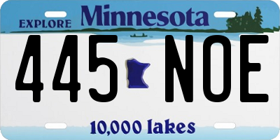 MN license plate 445NOE
