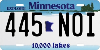 MN license plate 445NOI
