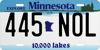 MN license plate 445NOL