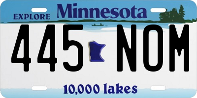 MN license plate 445NOM