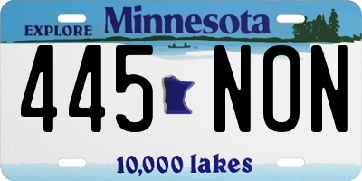 MN license plate 445NON