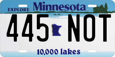 MN license plate 445NOT