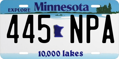 MN license plate 445NPA