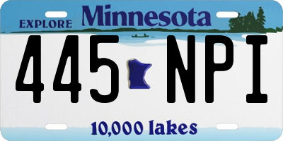 MN license plate 445NPI