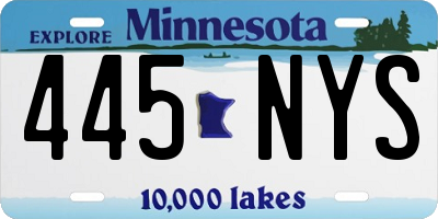 MN license plate 445NYS