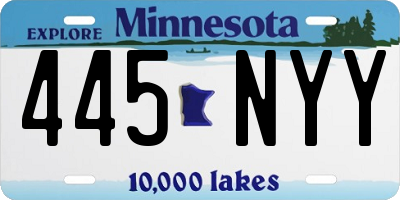 MN license plate 445NYY