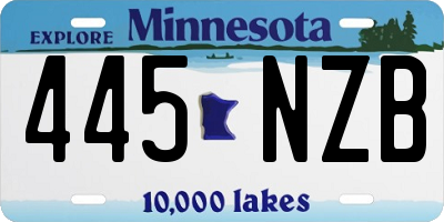 MN license plate 445NZB