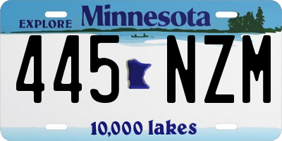 MN license plate 445NZM
