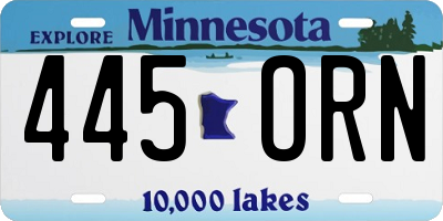 MN license plate 445ORN