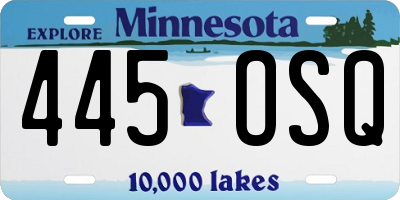 MN license plate 445OSQ