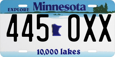 MN license plate 445OXX
