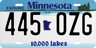 MN license plate 445OZG