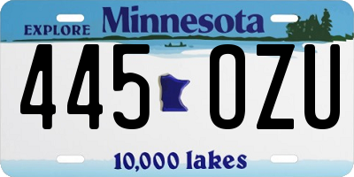 MN license plate 445OZU
