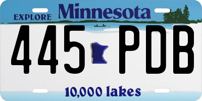 MN license plate 445PDB