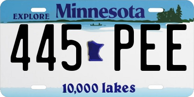 MN license plate 445PEE