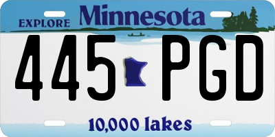 MN license plate 445PGD