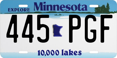 MN license plate 445PGF